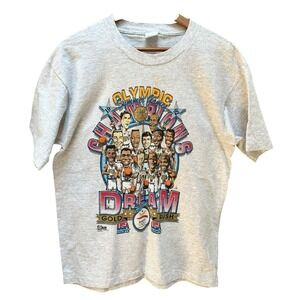 Dream Team NBA Olympic Basketball 1992 Tee Gray Vintage Salem Mens‎ L
